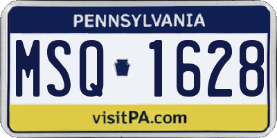 PA license plate MSQ1628