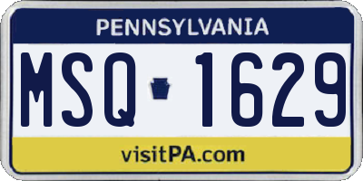 PA license plate MSQ1629