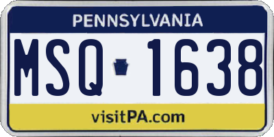 PA license plate MSQ1638