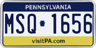 PA license plate MSQ1656