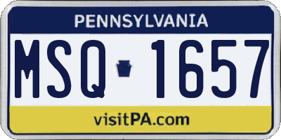 PA license plate MSQ1657