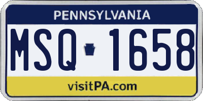 PA license plate MSQ1658