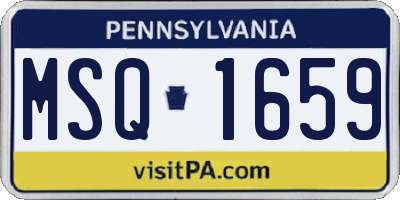 PA license plate MSQ1659