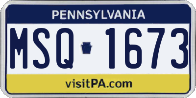 PA license plate MSQ1673