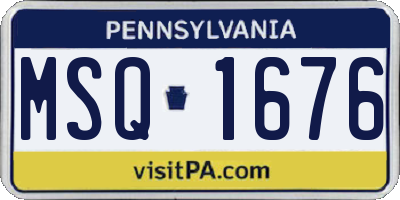 PA license plate MSQ1676