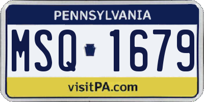 PA license plate MSQ1679