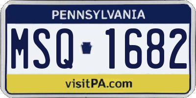 PA license plate MSQ1682