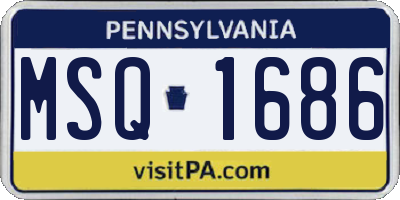 PA license plate MSQ1686
