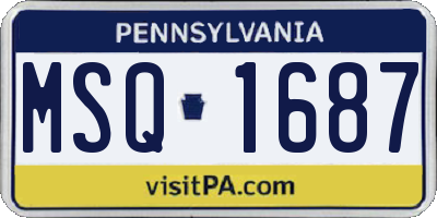 PA license plate MSQ1687