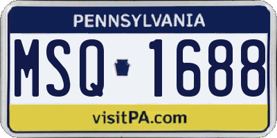 PA license plate MSQ1688