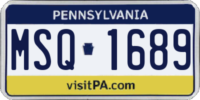 PA license plate MSQ1689