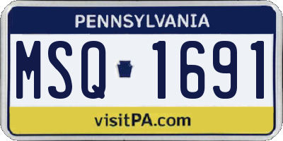PA license plate MSQ1691