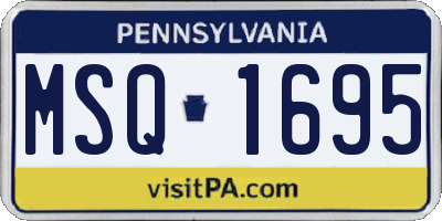 PA license plate MSQ1695