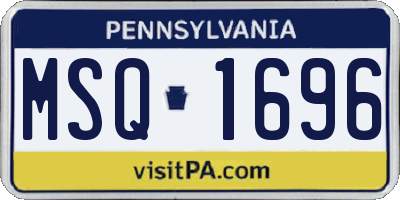 PA license plate MSQ1696