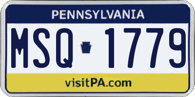 PA license plate MSQ1779
