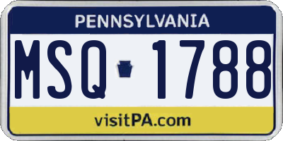 PA license plate MSQ1788