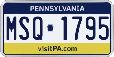 PA license plate MSQ1795