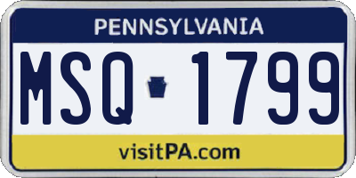 PA license plate MSQ1799