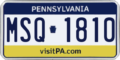 PA license plate MSQ1810