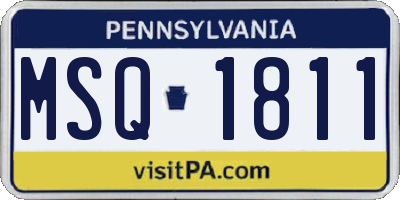 PA license plate MSQ1811