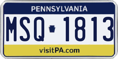 PA license plate MSQ1813