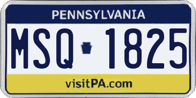 PA license plate MSQ1825