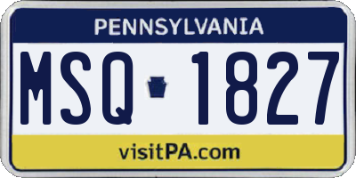 PA license plate MSQ1827