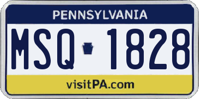 PA license plate MSQ1828