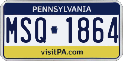 PA license plate MSQ1864