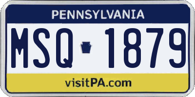 PA license plate MSQ1879