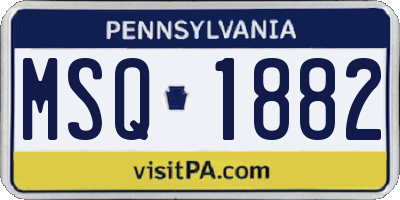 PA license plate MSQ1882