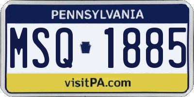 PA license plate MSQ1885