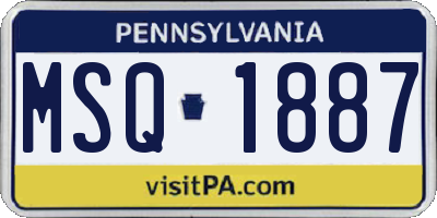 PA license plate MSQ1887