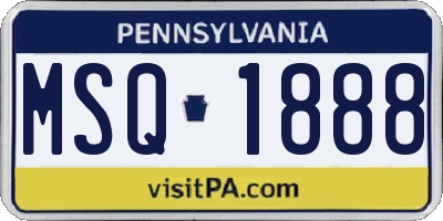 PA license plate MSQ1888