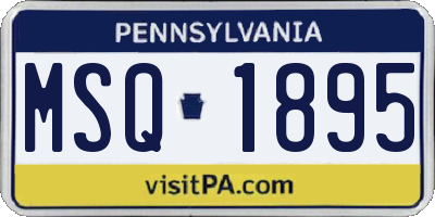 PA license plate MSQ1895