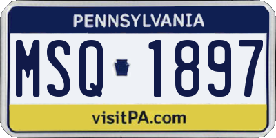 PA license plate MSQ1897