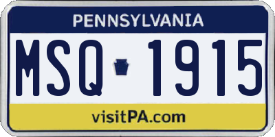 PA license plate MSQ1915