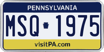 PA license plate MSQ1975