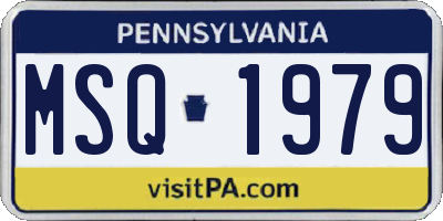 PA license plate MSQ1979