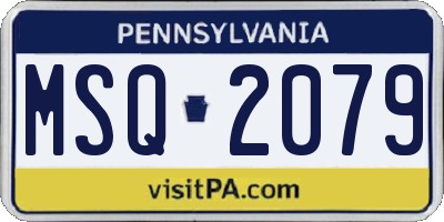 PA license plate MSQ2079
