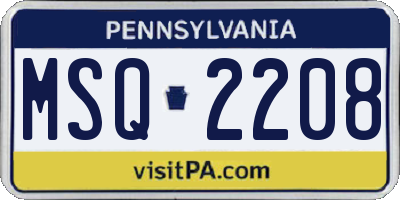 PA license plate MSQ2208