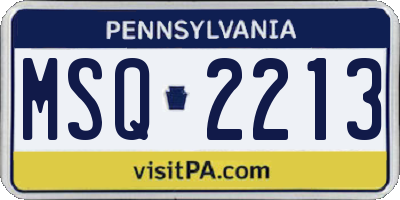 PA license plate MSQ2213