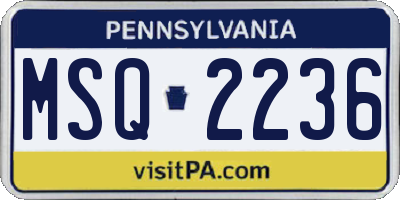 PA license plate MSQ2236