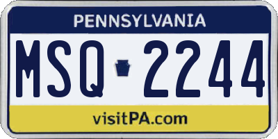 PA license plate MSQ2244