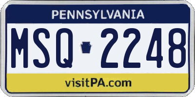 PA license plate MSQ2248
