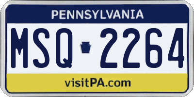 PA license plate MSQ2264