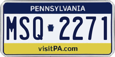 PA license plate MSQ2271