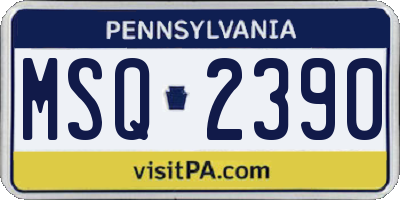 PA license plate MSQ2390