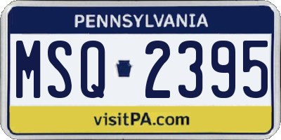 PA license plate MSQ2395