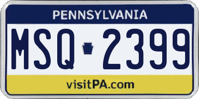PA license plate MSQ2399